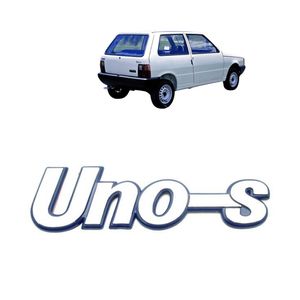 Emblema Uno S 1984 A 1995 Fundo Azul Cromado