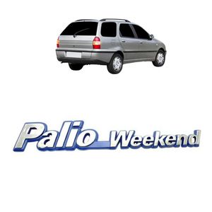 Emblema Palio Weekend 1995 A 2000 Fundo Azul Cromado