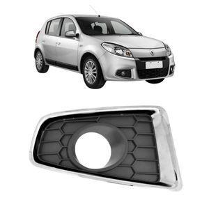 Grade Lateral Parachoque Sandero 12 A 2014 C/furo Para Milha