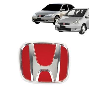 Emblema Vermelho Grade Civic 2004 A 2006 Fit 2004 A 2008