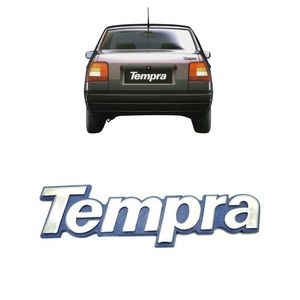 Emblema Plaqueta Tempra 1991 A 1998 Fundo Azul Cromado