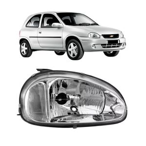 Farol Corsa 2000 A 2002 Classic 2003 A 2007 Mascara Cromada