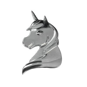 Emblema Escudo Unicornio Cromado