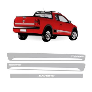 Faixa Lateral Prata Saveiro Trooper 2014 2015