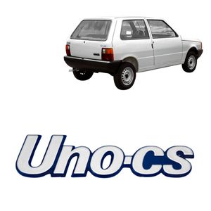 Emblema Uno Cs 1984 A 1995 Fundo Azul Cromado