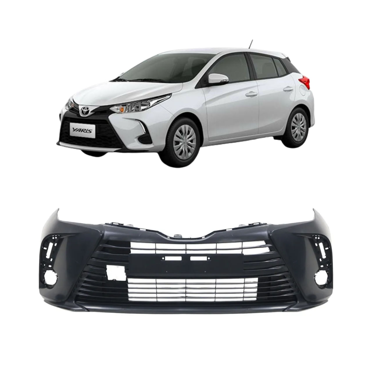 Parachoque Yaris 2023 Dianteiro Com Grade Inferior - Fuscão Preto