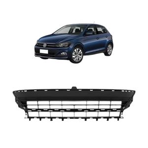 Grade Parachoque Polo/virtus 2017 2022 Central C/friso Preto