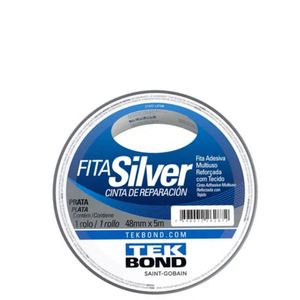 Fita Silver Tape Prata Tekbond Reforcada Com Tecido Multiuso