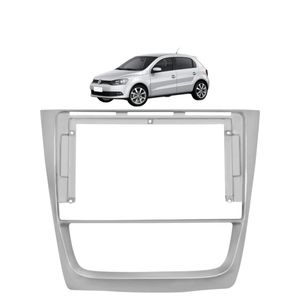 Moldura 2 Din Gol Saveiro 2013 2014 A 2016 9 Polegadas Prata