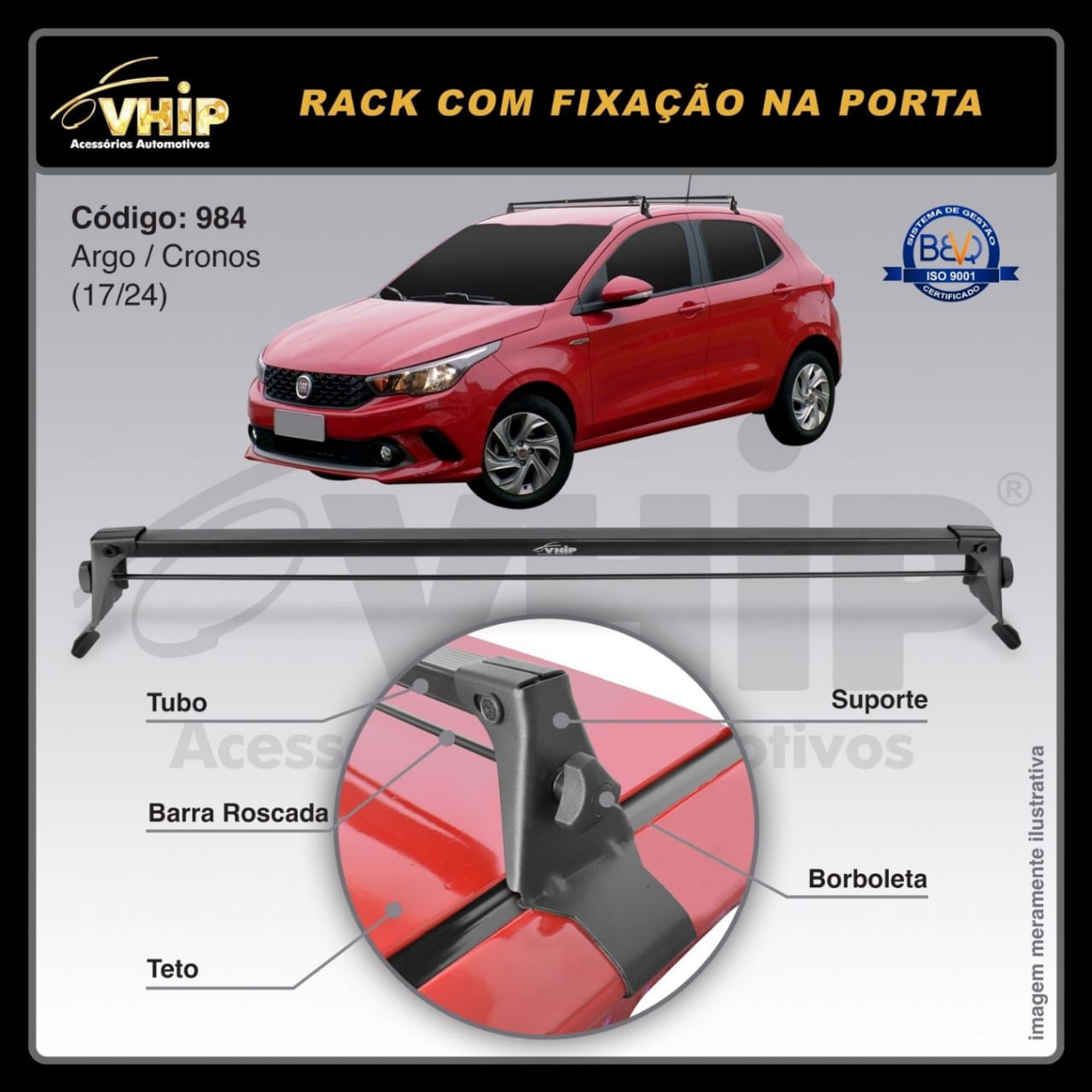 Rack Argo Cronos 2017 2018 2019 2020 2021 2022 4 Portas - Fuscão Preto