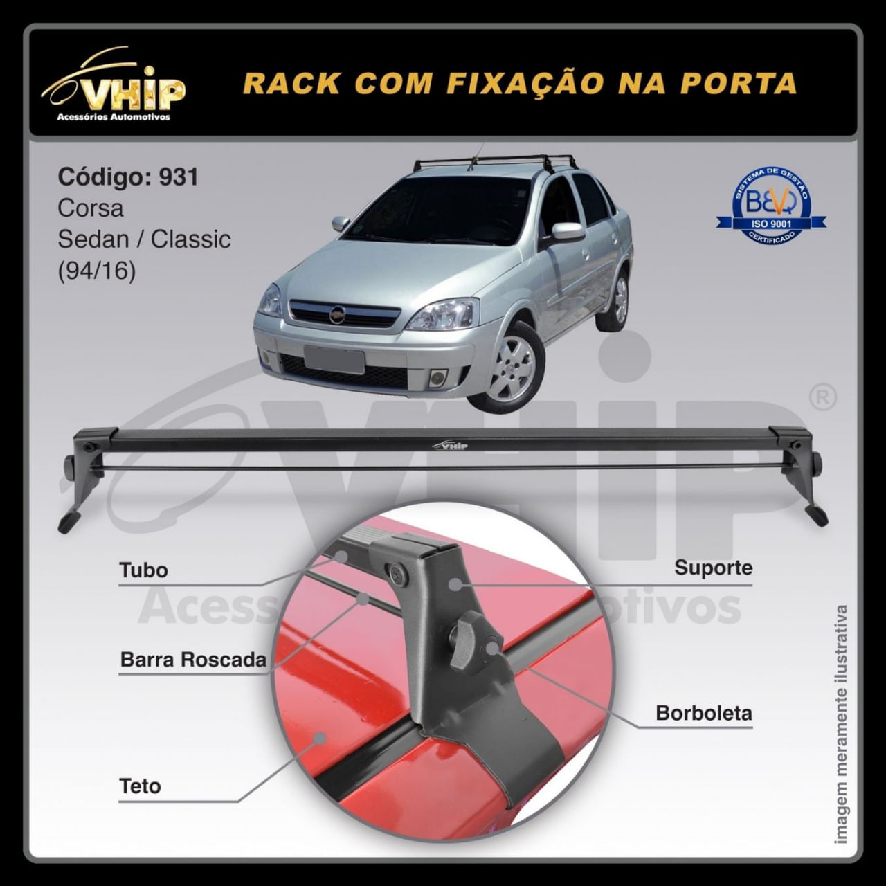 Rack Corsa Hatch E Sedan 1994 1995 1996 1997 A 2015 4 Portas - Fuscão Preto