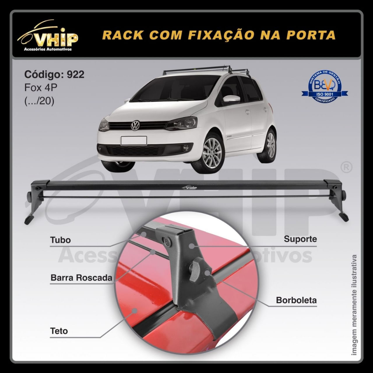 Rack De Porta Fox 2003 A 2018 4 Portas - Fuscão Preto