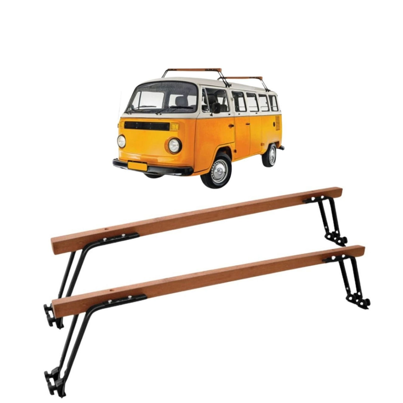 Rack De Teto Kombi 1976 A 2014 Madeira - Fuscão Preto