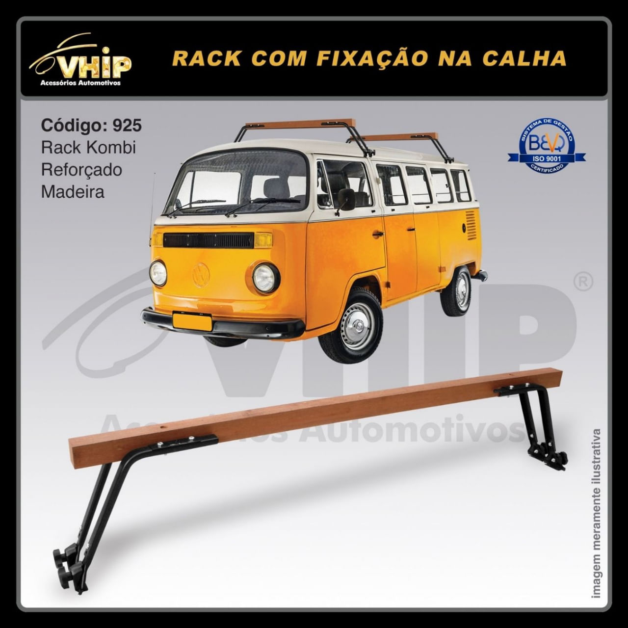Rack De Teto Kombi 1976 A 2014 Madeira - Fuscão Preto