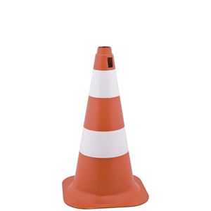 Cone De Sinalizacao Com 50 Cm Branco E Laranja Em Polietil