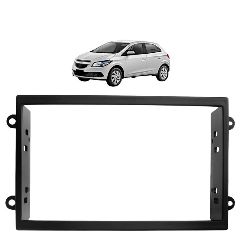 ②Dino206 Moldura 2 Din Onix Cobalt Spin Prisma 2013 A 2019 Preto - Fuscão Preto