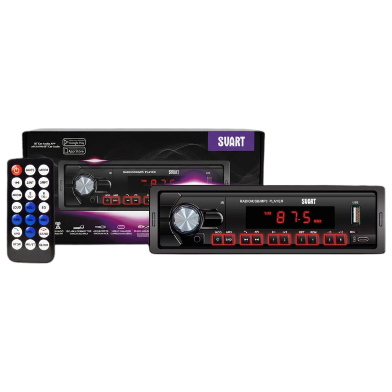 Radio Mp3 Com Usb Bluetooth Fm - Fuscão Preto